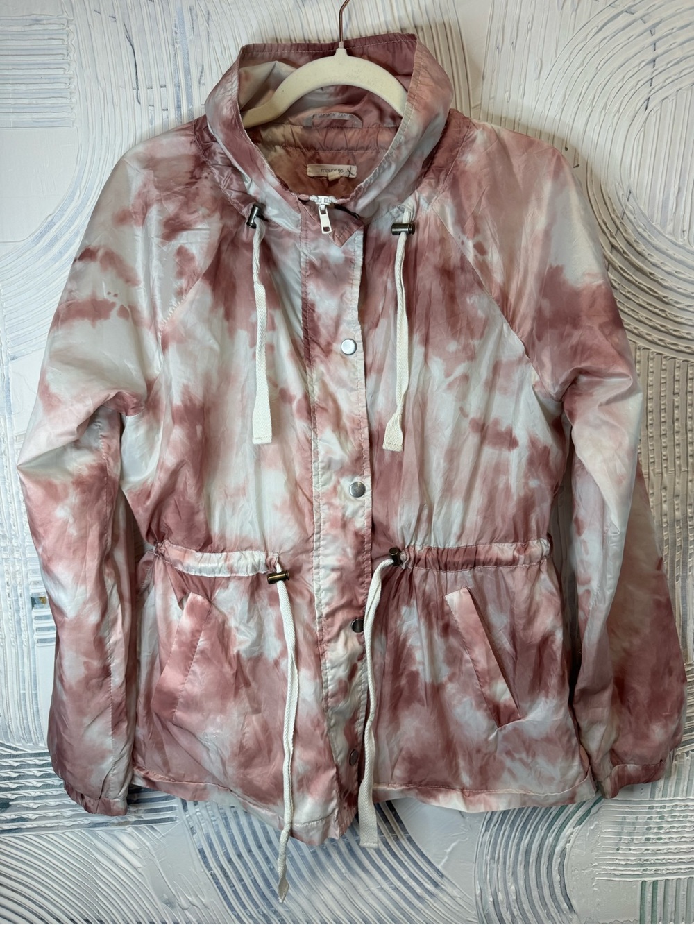 Maurices Pink & White Tie-Dye Utility Anorak